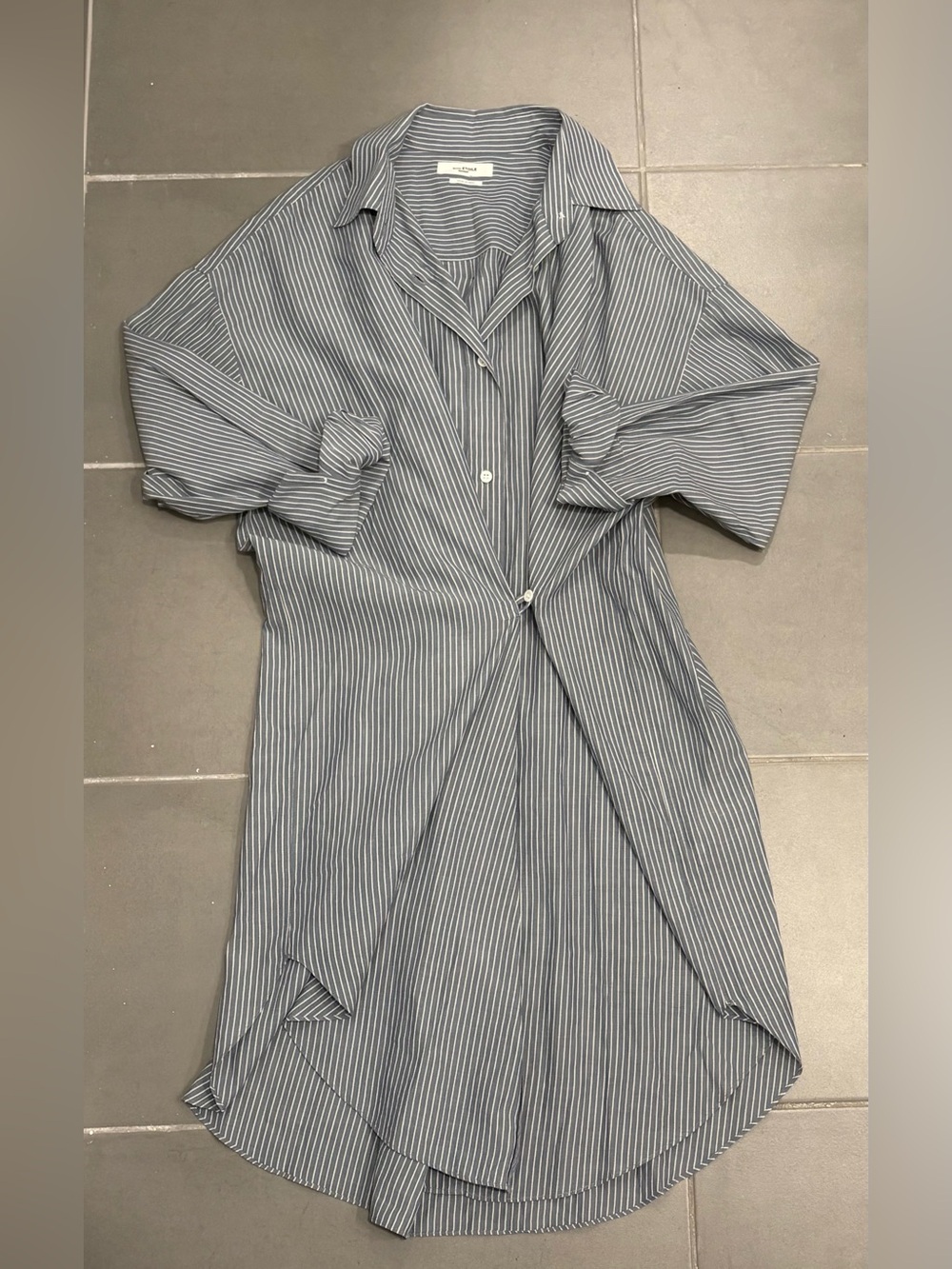 Isabel Marant Seen Striped Blue Shirt Dress 100% Cotton size 34